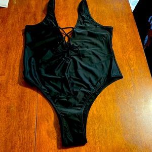 Swimsuit black xxl lace up front